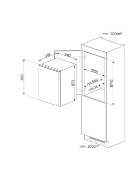 Jahekapp smeg, integreeritav, 88 cm, 142 l, 36 db, mehaaniline juhtimine-foto2