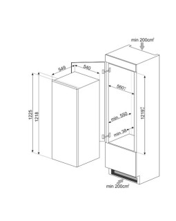 Jahekapp smeg, integreeritav, 122 cm, 208 l, 34 db, mehaaniline juhtimine-foto2