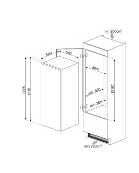 Jahekapp smeg, integreeritav, 122 cm, 208 l, 34 db, mehaaniline juhtimine-foto2