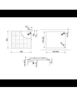Pliidiplaat smeg selection, 4 x gaas, 60 cm, beež-foto2