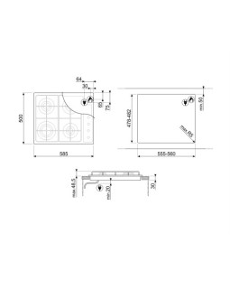Pliidiplaat smeg selection, 4 x gaas, 60 cm, valge-foto2