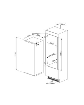 Külmik smeg, integreeritav, 122 cm, 167/14 l, 35 db, puutetundlik-foto2