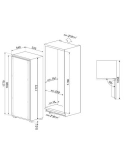 Jahekapp smeg, integreeritav, 177 cm, 310 l, 32 db, puutetundlik-foto5