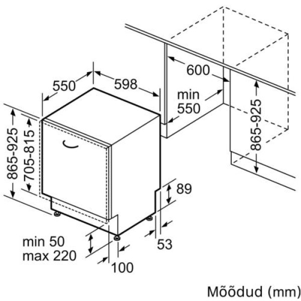 Nõudepesumasin bosch, integreeritav, 60 cm, 46 db Nõudepesumasin bosch, integreeritav, 60 cm, 46 db