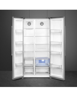 Külmik smeg, side-by-side, 179 cm, 386/212 l, 38 db, puutetundlik, nofrost, rv teras-foto2