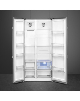 Külmik smeg, side-by-side, 179 cm, 386/212 l, 38 db, puutetundlik, nofrost, rv teras-foto2