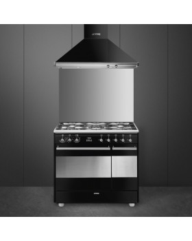 Gaasipliit smeg classic, 5 x gaas, 2 x elektriahi, aurupuhastus, 90 cm, must-foto2