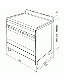 Gaasipliit smeg classic, 5 x gaas, 2 x elektriahi, aurupuhastus, 90 cm, must-foto3