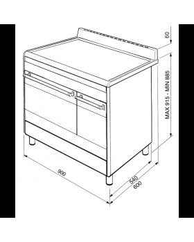 Gaasipliit smeg, 5 x gaas, elektriahi, aurupuhastus, 90 cm, rv teras-foto2
