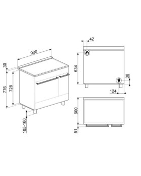 Gaasipliit smeg classic, 5 x gaas, 2 x elektriahi, pürolüüs, 90 cm, must-foto2