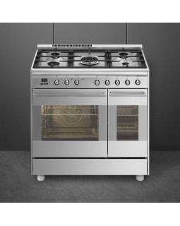 Gaasipliit smeg classic, 5 x gaas, 2 x elektriahi, pürolüüs, 90 cm, rv-teras-foto3