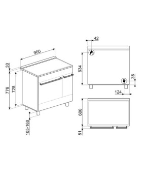 Gaasipliit smeg classic, 5 x gaas, 2 x elektriahi, pürolüüs, 90 cm, rv-teras-foto6