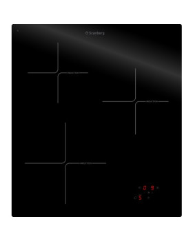 Pliidiplaat scanberg, 3 x induktsioon, 45 cm, lõigatud serv, must-foto2