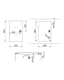 Pliidiplaat smeg, domino, 2 x hilight, 30 cm, rv-raam, must-foto2