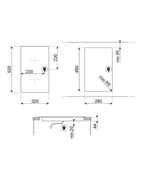 Pliidiplaat smeg, domino, 2 x hilight, 30 cm, rv-raam, must-foto2
