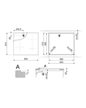 Pliidiplaat smeg, 3 x hilight, 60 cm, must, lõigatud serv-foto5