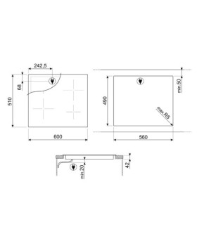 Pliidiplaat smeg, 3 x hilight, 60 cm, must, lõigatud serv-foto6