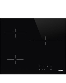 Pliidiplaat smeg, 3 x hilight, 60 cm, must, lõigatud serv