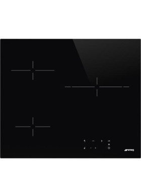 Pliidiplaat smeg, 3 x hilight, 60 cm, must, lõigatud serv