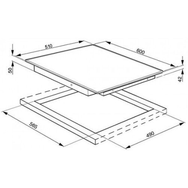 Pliidiplaat smeg, 4 x hilight, 60 cm, must, faasitud serv Kodumasinad