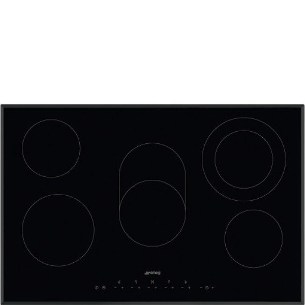 Pliidiplaat smeg, 5 x hilight, 77 cm, must, faasitud serv Kodumasinad