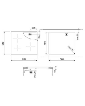 Pliidiplaat smeg, 4 x hilight, 60 cm, must, faasitud serv-foto2