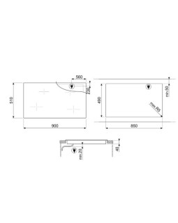 Pliidiplaat smeg, 4 x hilight, 90 cm, must-foto2