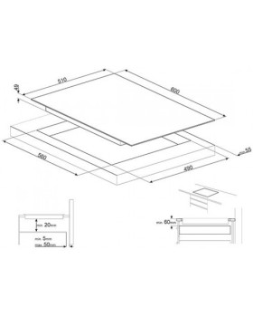 Pliidiplaat smeg, 3 x induktsioon, 60 cm, must, lõigatud serv-foto2