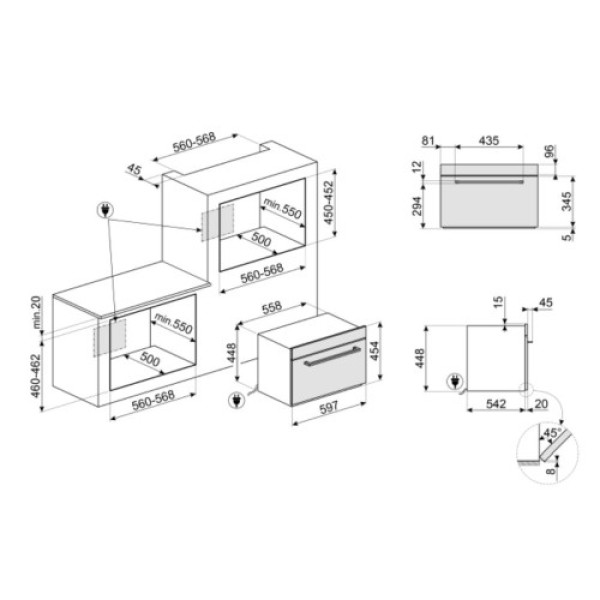 Kompakt mikro-kombiahi smeg selection, integreeritav, 44 l, 900 w, rv teras Kodumasinad