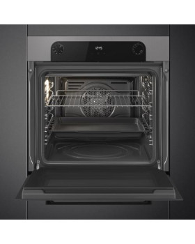 Ahi smeg musa, a+, 70 l, aurupuhastus, must/hõbedane-foto3