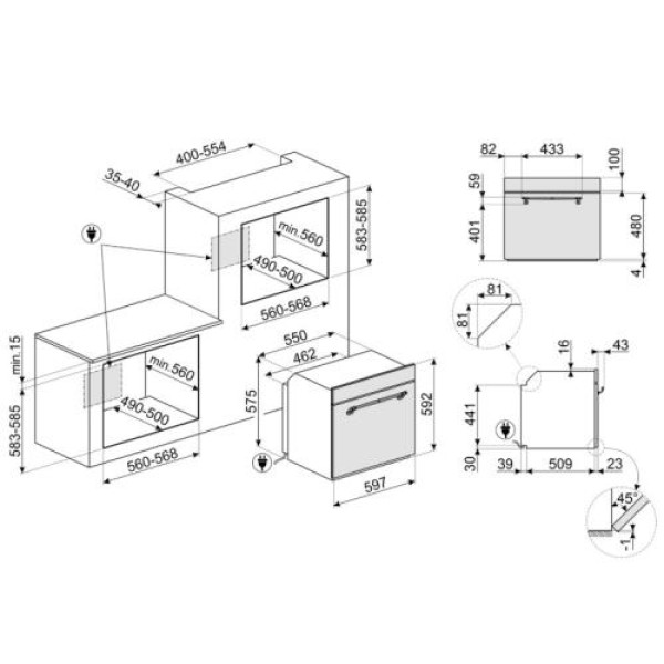 Ahi smeg, cortina, a, 70 l, antratsiit/messing