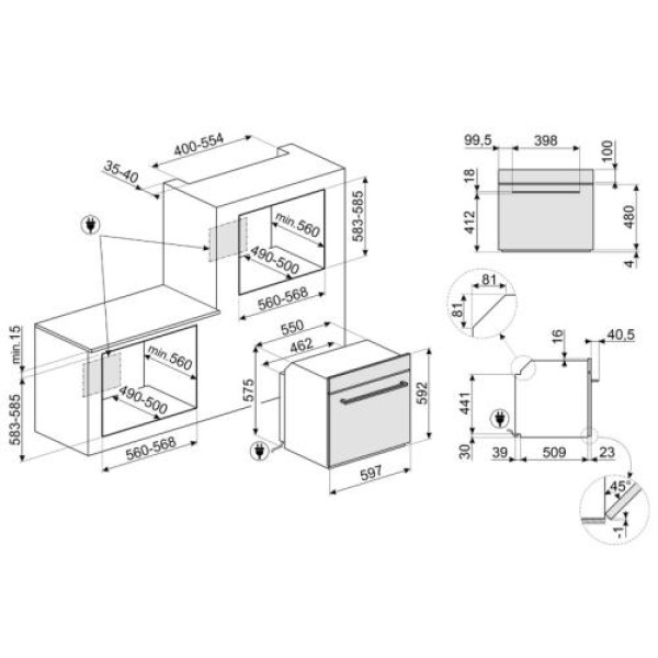 Ahi smeg musa, a+, 70 l, pürolüüs, must/hõbedane Ahi smeg musa, a+, 70 l, pürolüüs, must/hõbedane