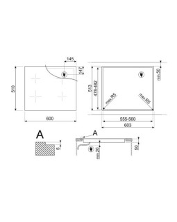 Pliidiplaat smeg, 4 x induktsioon, 60 cm, lõigatud, must-foto6