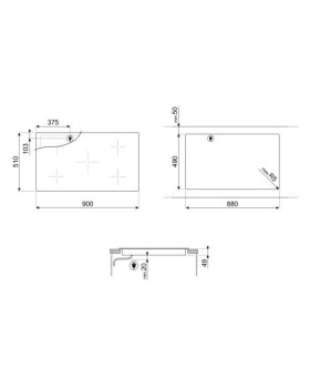 Pliidiplaat smeg, 5 x induktsioon, flexi-tsoon, 90 cm, faasitud esiserv-foto3