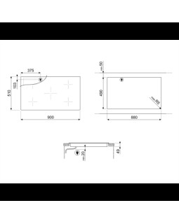 Pliidiplaat smeg, 5 x induktsioon, flexi-tsoon, 90 cm, faasitud esiserv-foto4