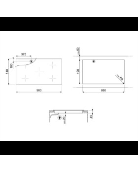 Pliidiplaat smeg, 5 x induktsioon, flexi-tsoon, 90 cm, faasitud esiserv-foto4