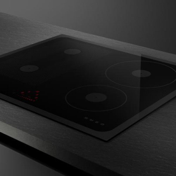 Pliidiplaat smeg musa, 4 x induktsioon, 60 cm, lõigatud serv, must