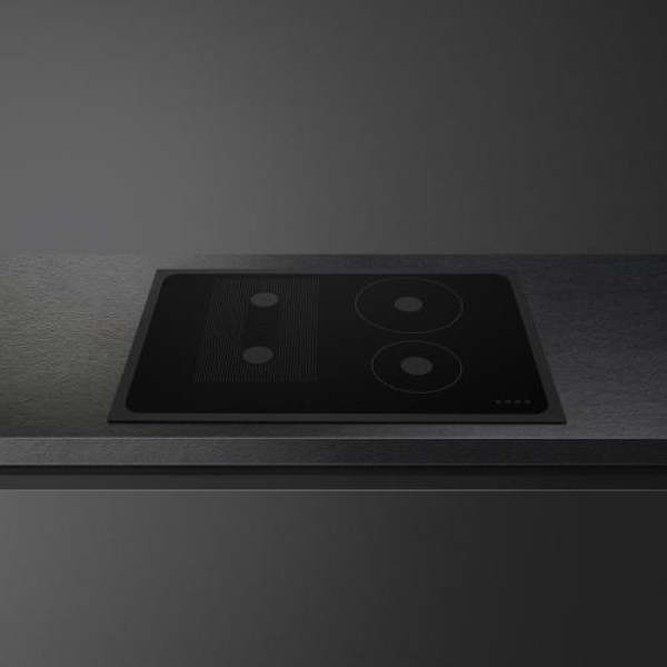 Pliidiplaat smeg musa, 4 x induktsioon, 75 cm, lõigatud, must
