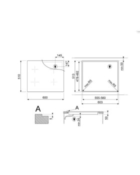 Pliidiplaat smeg, 4 x induktsioon, multitsoon, 60 cm, must-foto2