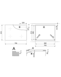 Pliidiplaat smeg, 4 x induktsioon, multitsoon, 70/75 cm, must-foto2