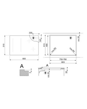 Pliidiplaat smeg, 5 x induktsioon, multitsoon, 80 cm, must-foto2