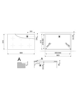 Pliidiplaat smeg, 5 x induktsioon, multitsoon, 90 cm, must-foto5