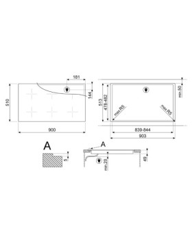 Pliidiplaat smeg, 5 x induktsioon, multitsoon, 90 cm, must-foto5