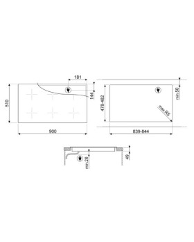 Pliidiplaat smeg, 5 x induktsioon, multitsoon, 90 cm, must-foto6