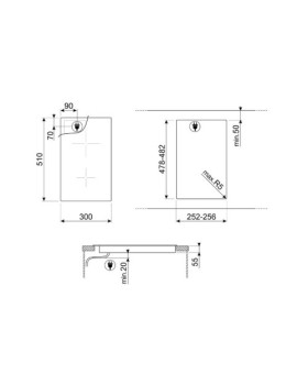 Pliidiplaat smeg, 2 x induktsioon, 30 cm, must, lõigatud serv-foto2
