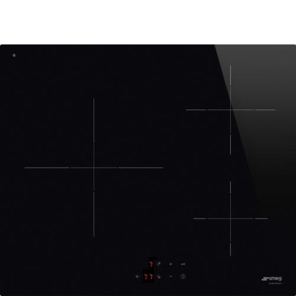 Pliidiplaat smeg, 3 x induktsioon, 60 cm, must, lõigatud serv