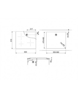 Pliidiplaat smeg, 4 x induktsioon, 60 cm, lõigatud serv, kreem-foto3