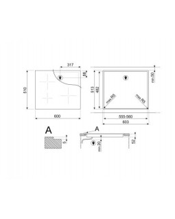 Pliidiplaat smeg, 4 x induktsioon, 60 cm, lõigatud serv, must-foto4