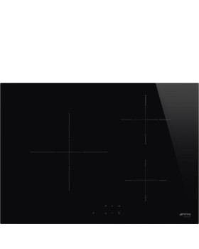 Pliidiplaat smeg, 3 x induktsioon, 72 cm, must, lõigatud serv