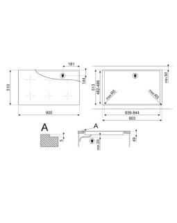 Pliidiplaat smeg, 5 x induktsioon, 90 cm, must-foto2